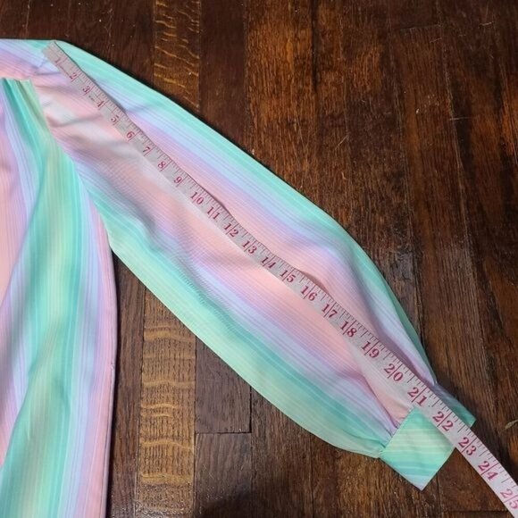 Vintage 60s Schrader Sport NY Pastel Striped Casual House Dress - Picture 11 of 13